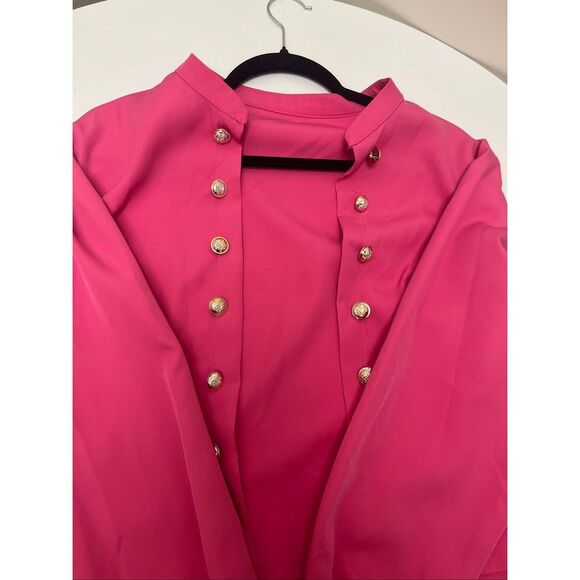 SHEIN 2X pink suit jacket, leopard cuffs - Picture 6 of 10